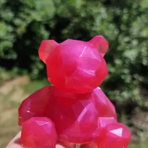 Ourson 3D rouge rosé